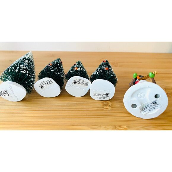 Department 56 Village Violin Playing Snowman and 4 Trees - Picture 5 of 5